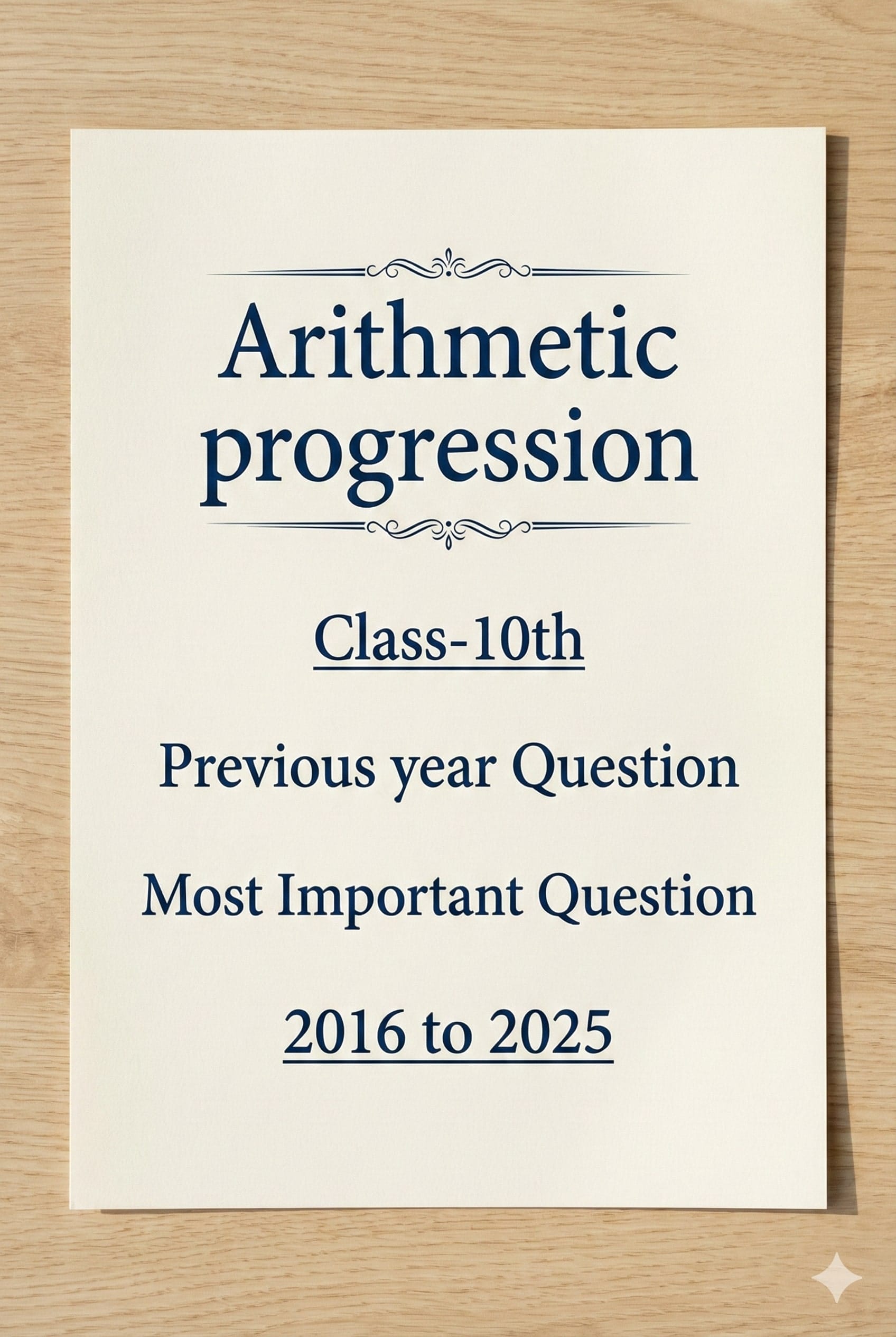 Airthmetic progression class10th Notes